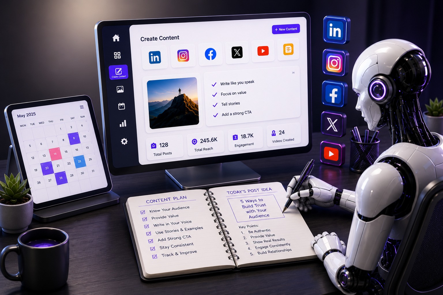 Content creation dashboard